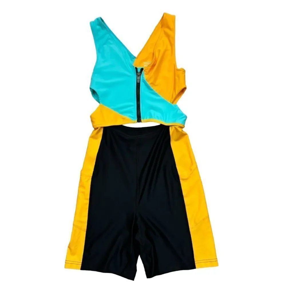 Ladies Outdoor Voices Color Block SplashKnit 6”‎ Bodysuit Size Small